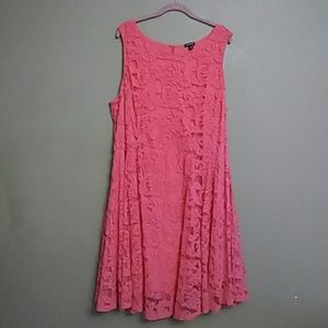 Torrid Pink Lace Sleeveless Midi Dress